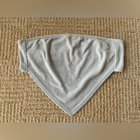 NWOT NIA Terrycloth Women’s Scarf Crop Tie Top in Sky Blue - Size XS - Picture 6 of 11